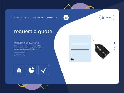Request a quote Landing page website template design Free Stock Illustration
