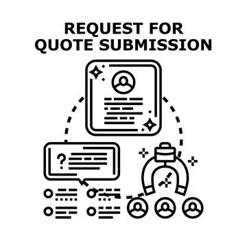 Request for quote submission process business concept Stock Illustration