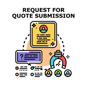 Request for quote submission process business concept Stock Illustration