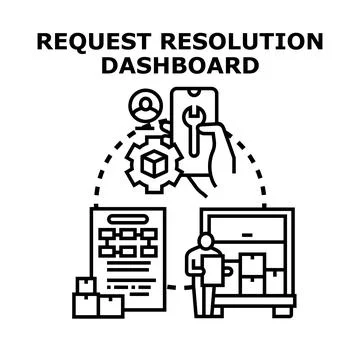 Request resolution dashboard management operating system 스톡 일러스트