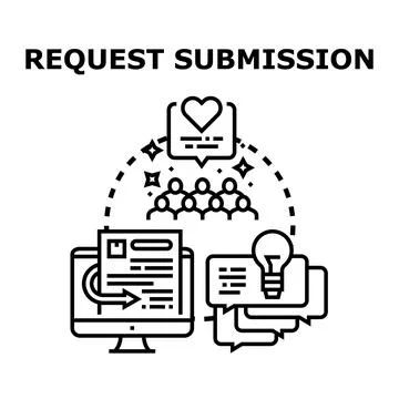 Request submission process for feedback and ideas Stock Illustration