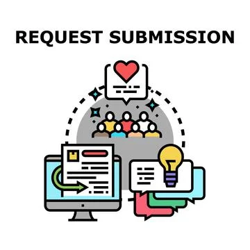 Request submission process for feedback and ideas 库存插图