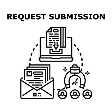 Request submission process for job application data Stock Illustration