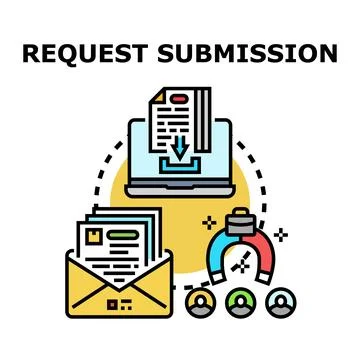 Request submission process for job application data Stock Illustration