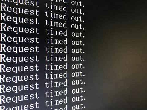 Request timed out alert connection failed on computer Stockfoto's