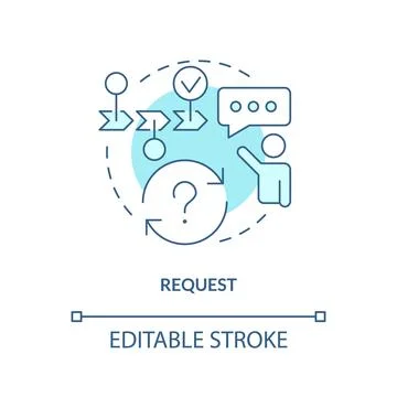 Request turquoise concept icon Stock Illustration