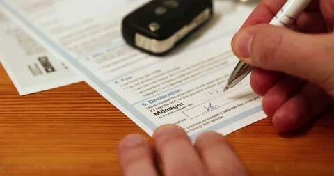 Request V5C document during selling a car Stock Footage 335177719