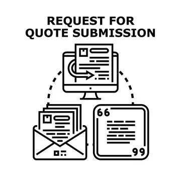 Requesting and submitting quote online for business service Stock Illustration