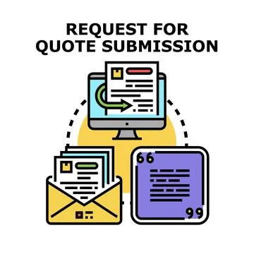 Requesting and submitting quote online for business service Stock Illustration