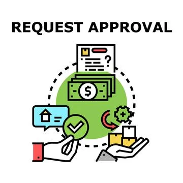 Requesting approval for business transaction and document process Stock Illustration