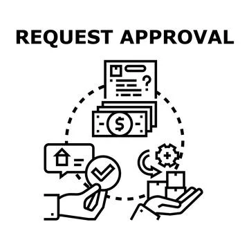 Requesting approval for business transaction and document process Stock Illustration