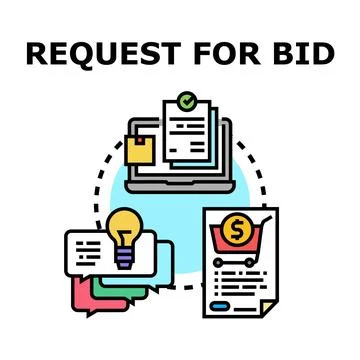 Requesting bids and proposals for business projects Stock Illustration