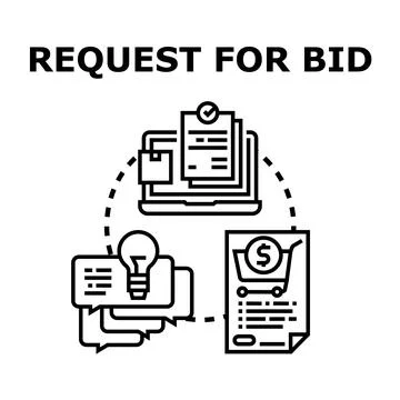 Requesting bids and proposals for business projects Stock Illustration