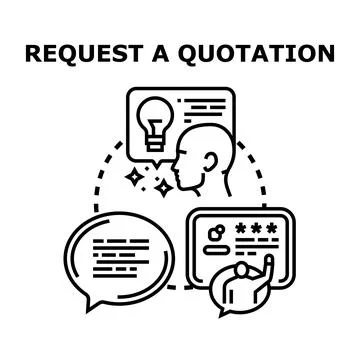Requesting online quotation for a business service price Stock Illustration