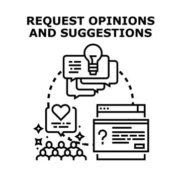 Requesting opinions and suggestions for feedback process Stock Illustration