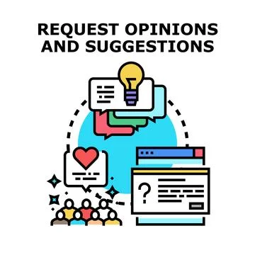 Requesting opinions and suggestions for feedback process Stock Illustration