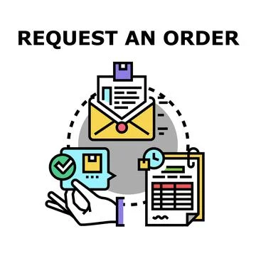 Requesting an order and delivery processing concept Stock Illustration