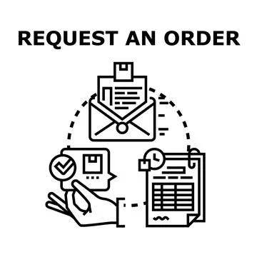Requesting an order and delivery processing concept イラスト素材