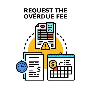 Requesting overdue fee payment with reminder notice Stock Illustration