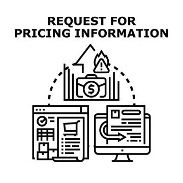 Requesting pricing information for business quote online Stock Illustration