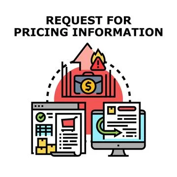 Requesting pricing information for business quote online Stock Illustration