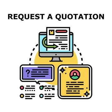 Requesting quotation document process system concept Stock Illustration