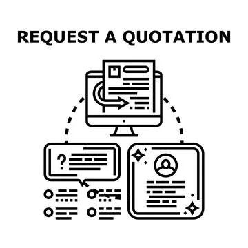 Requesting quotation document process system concept Stock Illustration