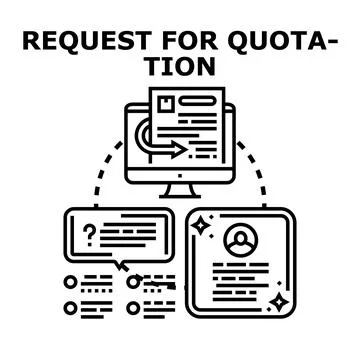 Requesting quotation process for business proposal and offer Stock Illustration