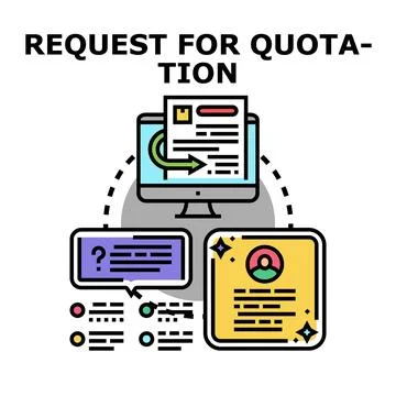 Requesting quotation process for business proposal and offer Stock Illustration