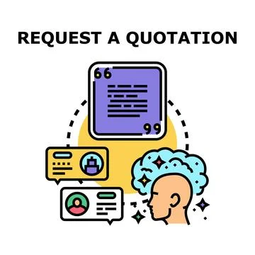 Requesting quotation process for business service concept Stock Illustration