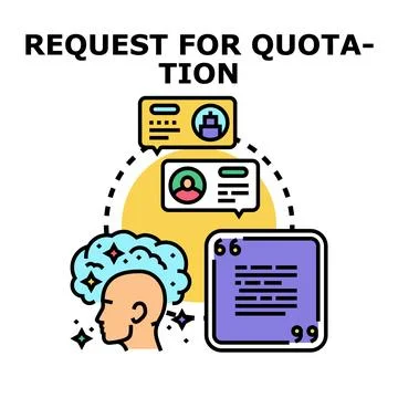 Requesting quotation process idea vector concept Illustrazione stock