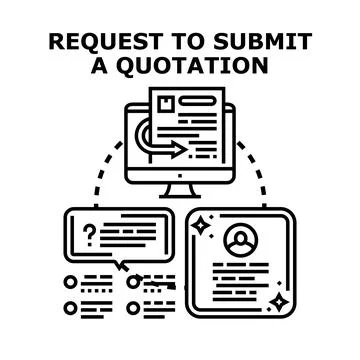 Requesting quotation process online for client proposal Stock Illustration