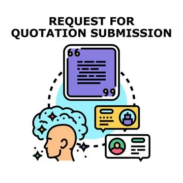 Requesting quotation submission process concept Stock Illustration