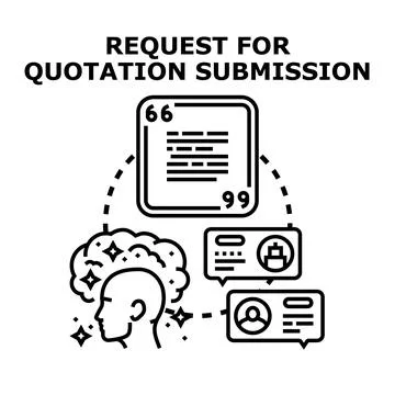 Requesting quotation submission process concept Stockillustratie