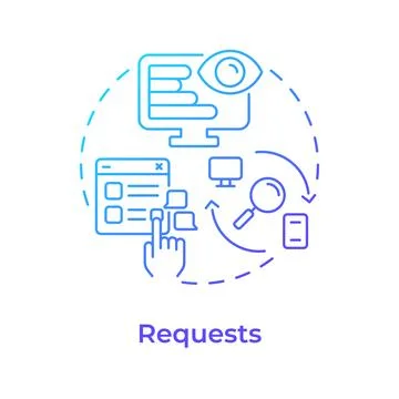 Requests blue gradient concept icon Stock Illustration