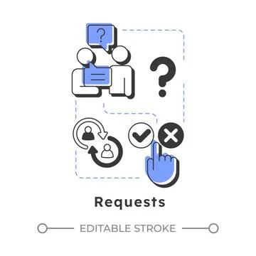 Requests modern linear concept icon Illustration