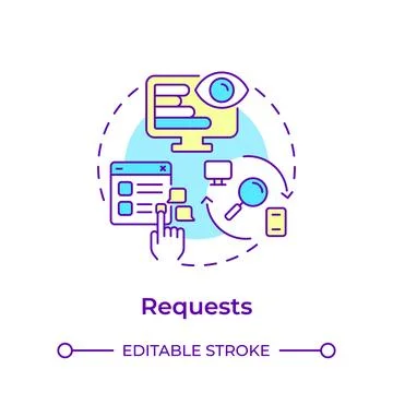 Requests multi color concept icon Stock Illustration