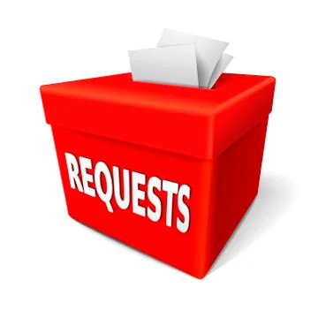 Requests word on the red box Stock Illustration
