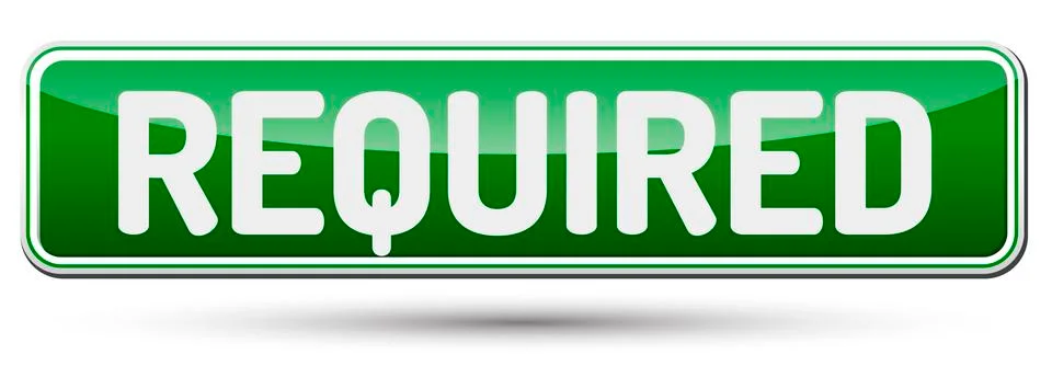 REQUIRED - Abstract beautiful button with text. Stock Illustration