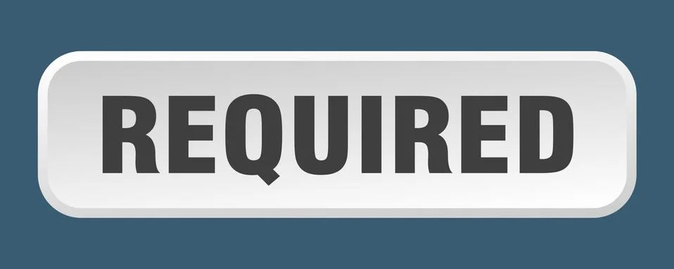Required button. required square 3d push button 스톡 일러스트