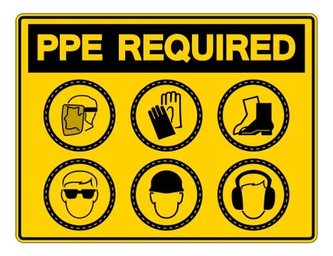 Required Personal Protective Equipment (PPE) Symbol,Safety Icon,Vector llustr Stock Illustration