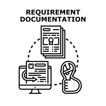 Requirement documentation development process for project management Stock Illustration