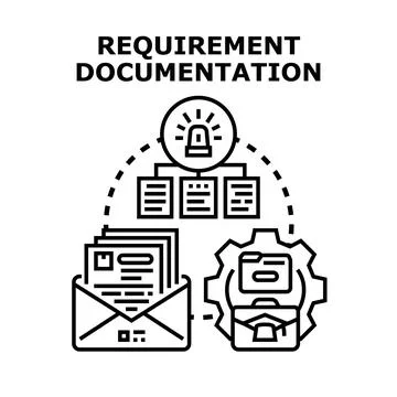Requirement documentation process for project management 스톡 일러스트