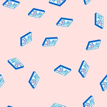 Requirement gathering analyst isometric icon seamless pattern Stock Illustration
