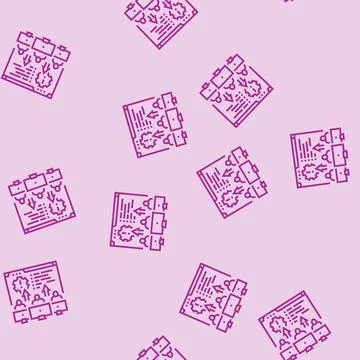 Requirement gathering analyst line seamless pattern Stock Illustration