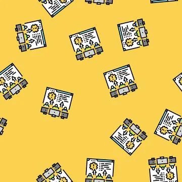 Requirement gathering analyst vector seamless pattern Stock Illustration