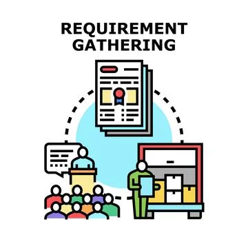 Requirement gathering process for business development project 스톡 일러스트