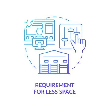 Requirement for less space blue gradient icon Stock Illustration