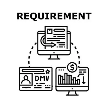 Requirement process for data and identity analysis 스톡 일러스트