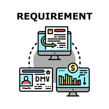 Requirement process for data and identity analysis Illustrazione stock
